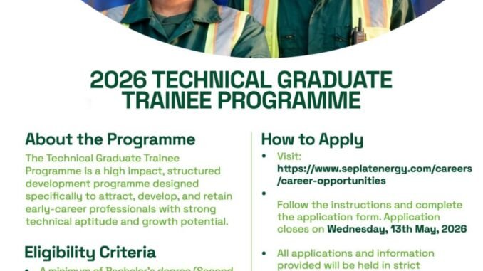 Seplat Energy Technical Graduate Trainee Programme 2026